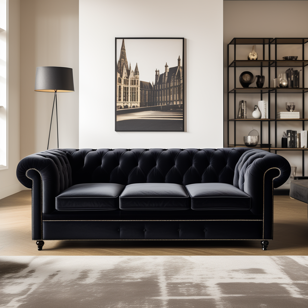 The Chesterfield in Plush Black Deluxe furniture