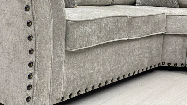 Curved Arm Stud Corner Sofa