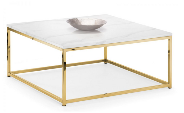 Scala Gold White Marble Coffee Table
