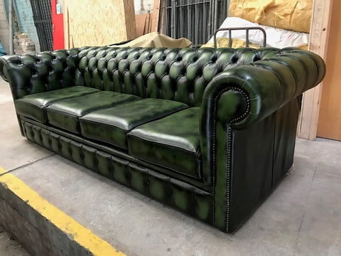 Chesterfield 4 Seater Leather Sofa